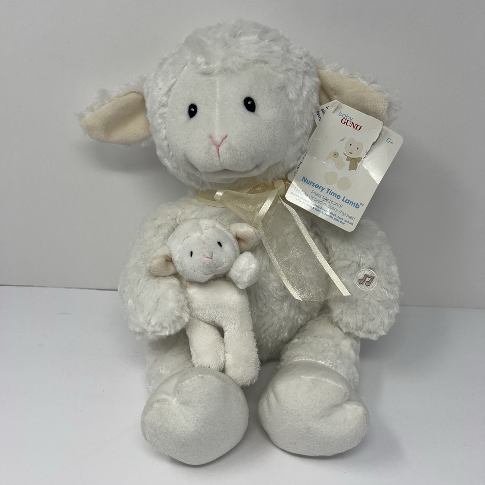 Baby Gund Nursery Time Talking Lamb Plush Stuffed Toy Classic Nursery Rhymes